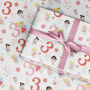 3rd Birthday Wrapping Paper Girls Fairy, thumbnail 1 of 3