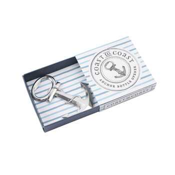 Silver Finish Anchor Shape Bottle Opener In Gift Box, 3 of 3