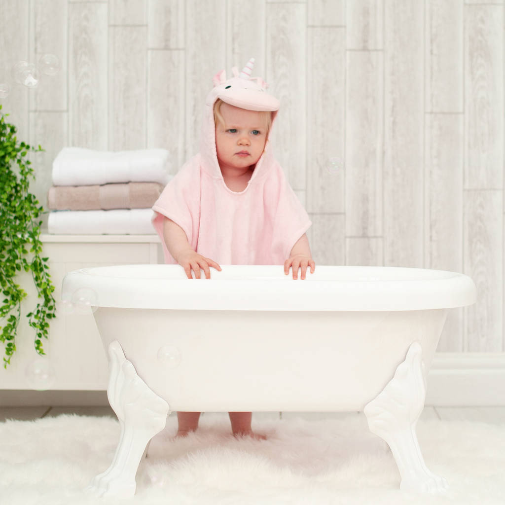 Personalised Rainbow Unicorn Children Poncho Towel By
