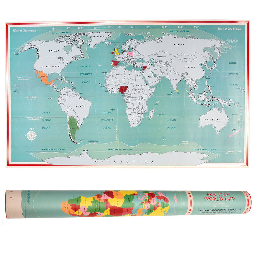 Personalised Scratch World Map By all things Brighton beautiful