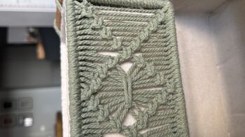 Set Of Two Macrame Skincare Makeup Organiser Storage, 6 of 11