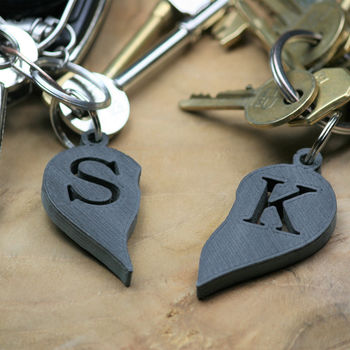 Personalised Couple's Initials Heart Key Rings, 4 of 6