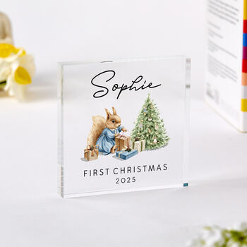 Baby’s First Christmas Gift Acrylic Block Woodland, 4 of 4