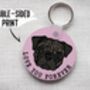 Personalised Pug Keyring, thumbnail 3 of 6