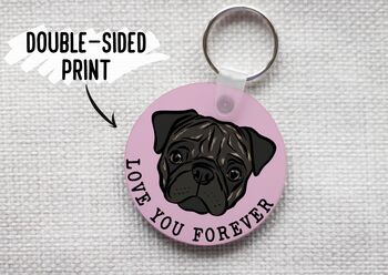 Personalised Pug Keyring, 3 of 6