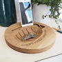 Personalised Oak Watch, Coin, Keys And Phone Holder, thumbnail 2 of 5