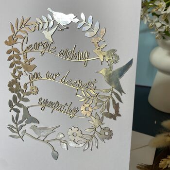 Personalised Sympathy Silver Papercut Card, 2 of 12