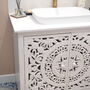 White Carved Bathroom Vanity Unit, thumbnail 6 of 9
