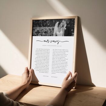 Personalised Wedding Vows Framed Photo Print, 5 of 5
