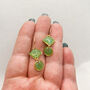 Sage Green Geometric Dainty Drop Earrings, thumbnail 2 of 12