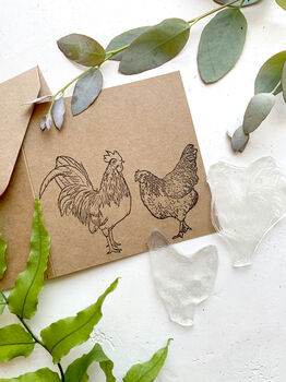 Chicken And Rooster Rubber Stamps, 2 of 6