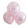 Double Layered Pink And Rose Gold Confetti Balloons, thumbnail 3 of 3