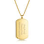 Large Dog Tag With Plate 18 K Gold Plated Steel, thumbnail 1 of 6