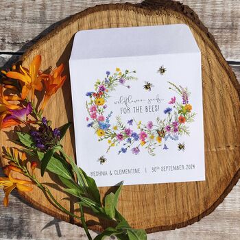 10 Wildflower Seed Packet Wedding Favours For The Bees, 3 of 7