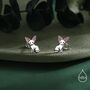 Fennec Fox Stud Earrings In Sterling Silver, thumbnail 2 of 11