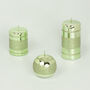 G Decor Green Glass Effect Striped Glitter Candles, thumbnail 2 of 6
