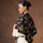 Noir Safari Wool Silk Scarf In Gift Box, thumbnail 5 of 5