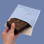 Reusable Organic Gingham Eco Envelope Square | Sky Blue, thumbnail 5 of 5