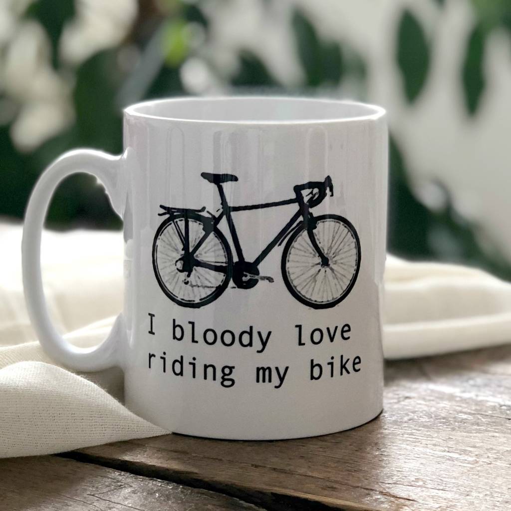I Bloody Love Riding My Bike Cyclists Gift Mug, 1 of 7