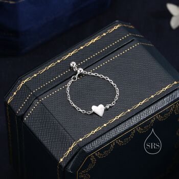 Sterling Silver Heart Soft Ring, 2 of 9