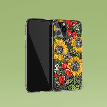 Sunflower Bees Strawberry Phone Case For iPhone, 5 of 10