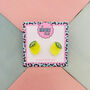 Lemon Citrus Glitter Stud Earrinfs, thumbnail 1 of 4