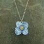 Poppy Blue Flower Pendant Necklace, thumbnail 2 of 5