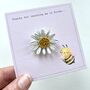 Teacher Thank You Gift Daisy Brooch On Bespoke Card, thumbnail 3 of 12
