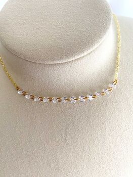 Diamond Tennis Necklace In Solid Gold, 2 of 5