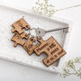 Personalised Family Puzzle Piece Keyring And Charm Set, thumbnail 2 of 3