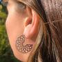 Mandala Flower Silver Hoop Earrings, thumbnail 1 of 5