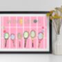 Wimbledon Tennis With Strawberries And Cream Illustration Art Print, thumbnail 2 of 3