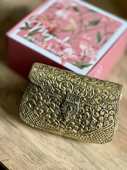 Kolkata Vintage Brass Gold Clutch, 5 of 6