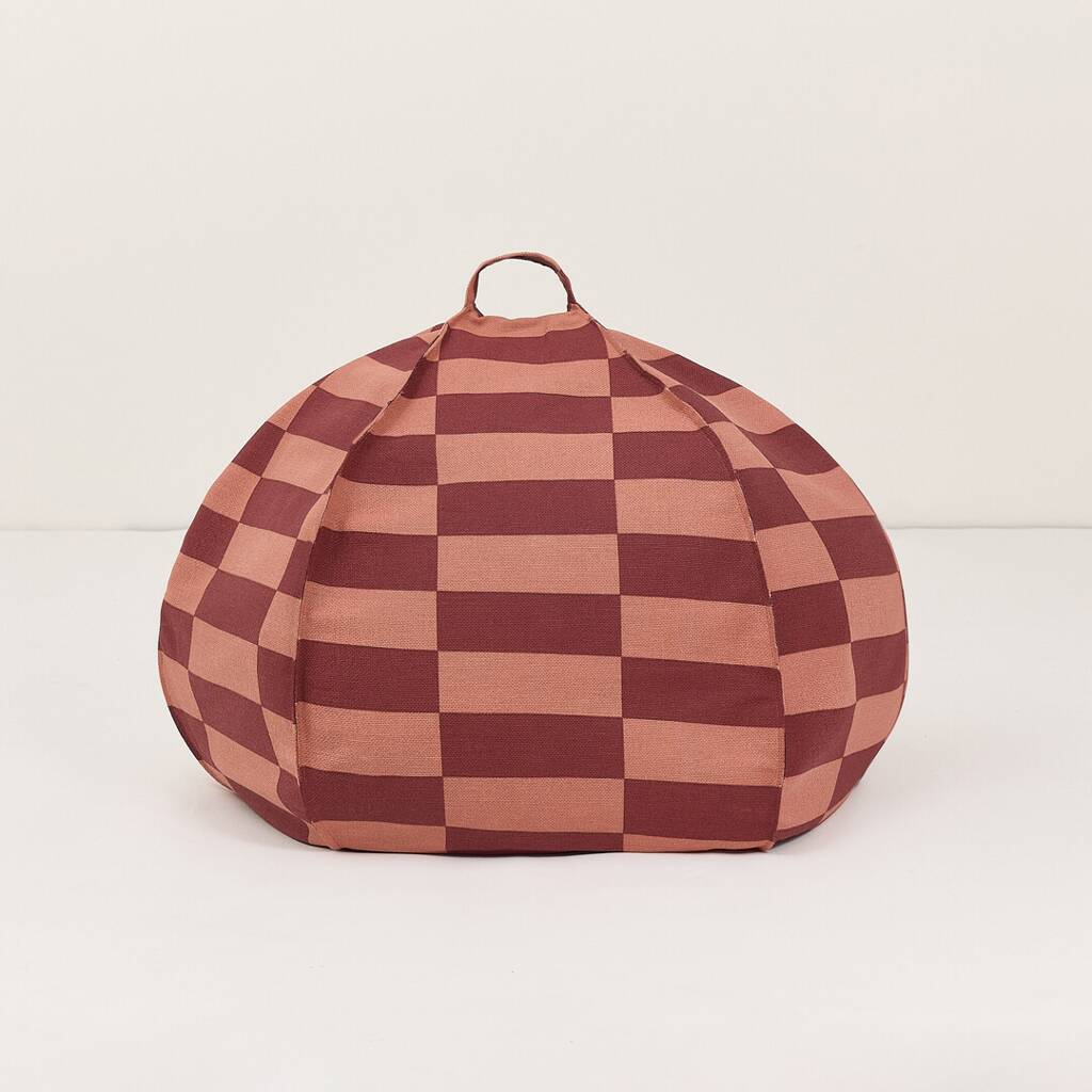 Vibes Kids Round Beanbag Maroon Tiles, 1 of 3