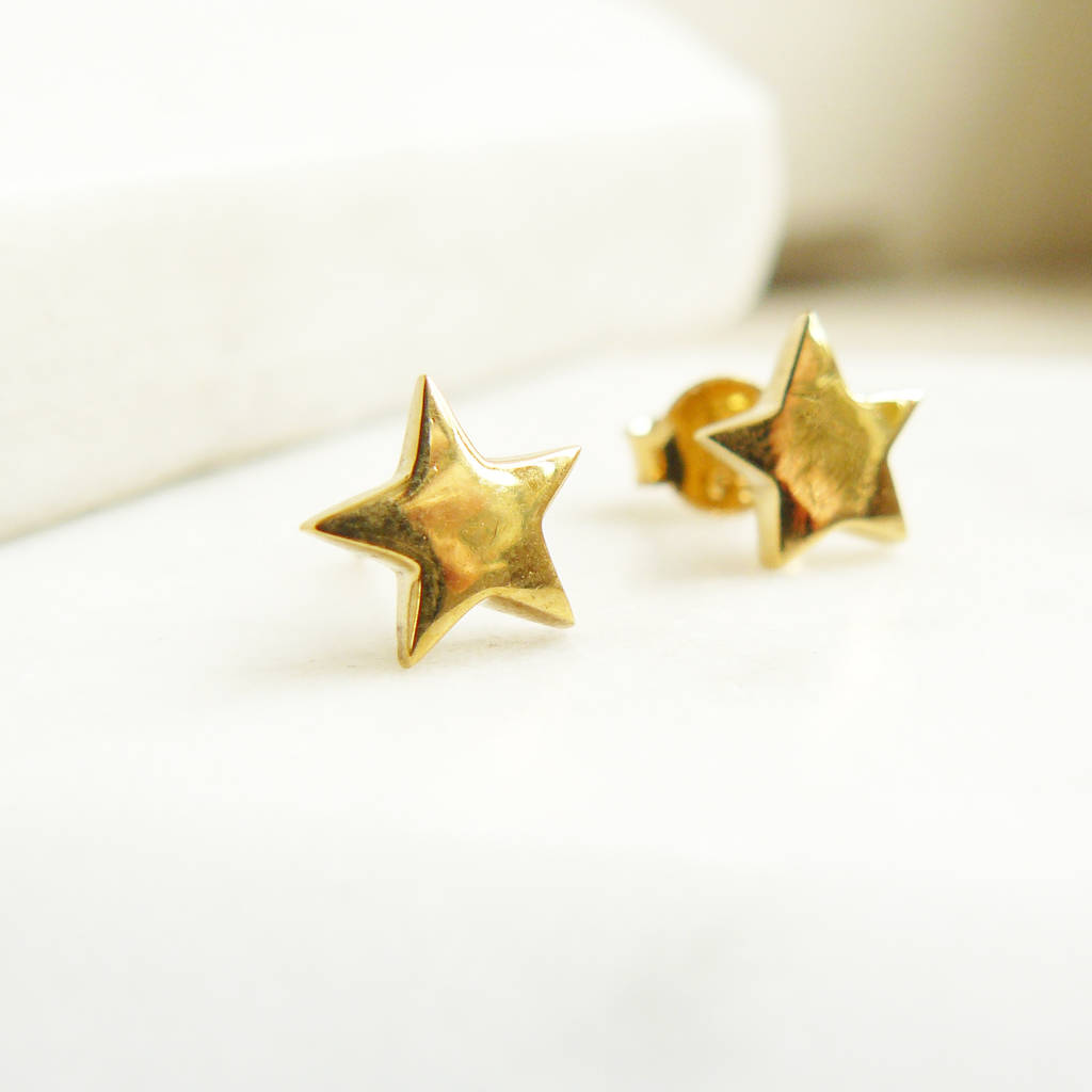Rose Gold Star Stud Earrings By Lime Tree Design Rose Gold Star Stud Earrings