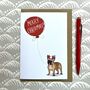 French Bulldog Christmas Card Reindog Design, thumbnail 1 of 3