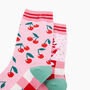 Cherry Ice Cream Sundae Combed Cotton Odd Socks In Pink, thumbnail 2 of 4