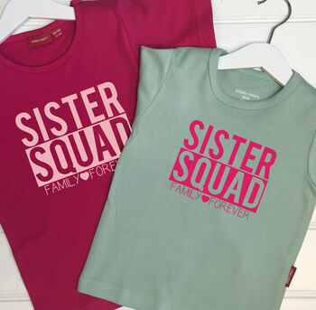 Personalised Sister Squad T Shirt Set, 2 of 5