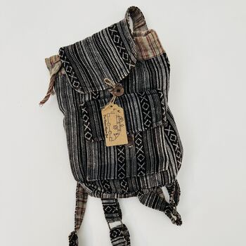 Handmade Bohemian Mini Stripe Backpack, 9 of 10