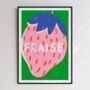 French Strawberry Colourful Kitchen Print, thumbnail 3 of 7