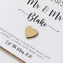 Personalised 5th Wedding Anniversary Card With Wood Heart, thumbnail 5 of 8