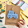 Personalised Brother Tractor Birthday Card Wooden, thumbnail 1 of 5