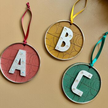 Initial Christmas Decoration Tree Decoration Initial Ornament, 5 of 7