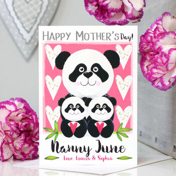 Personalised Panda Nan Mother's Day Card, 2 of 8