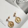 18 K Gold Plated Silver Coin Stud Earrings, thumbnail 5 of 5