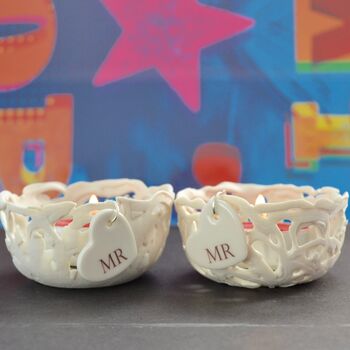 Mr And Mr Candle Holder Wedding Gift, 7 of 8