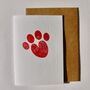 Cat Paw Love Heart Handprinted Greeting Card, thumbnail 1 of 6
