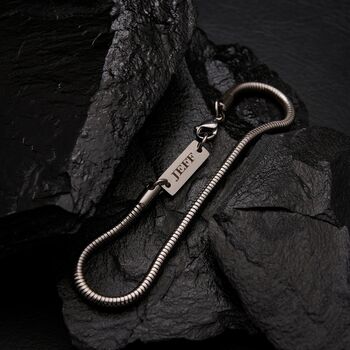 Personalised Silver 5mm Snake Bracelet, 5 of 11