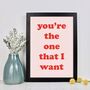 You're The One Typography Print, thumbnail 1 of 2