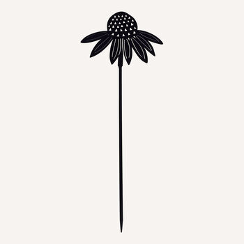 Recycled Metal Echinacea Silhouette Garden Stake, 2 of 3